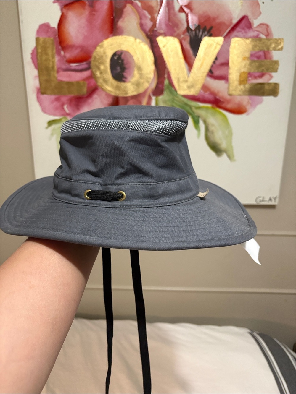 Tilley - Gray Women's Sun Bucket Hat with Chin Strap